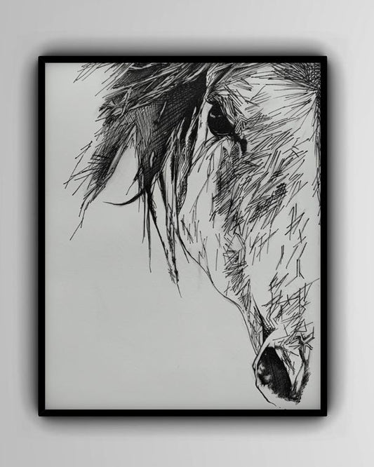 HORSE LINE  Wall Art Print