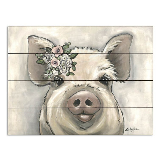 Pallet Wood Pig Sign, Farmhouse Pig Decor, Modern Wood Pig Wall Art